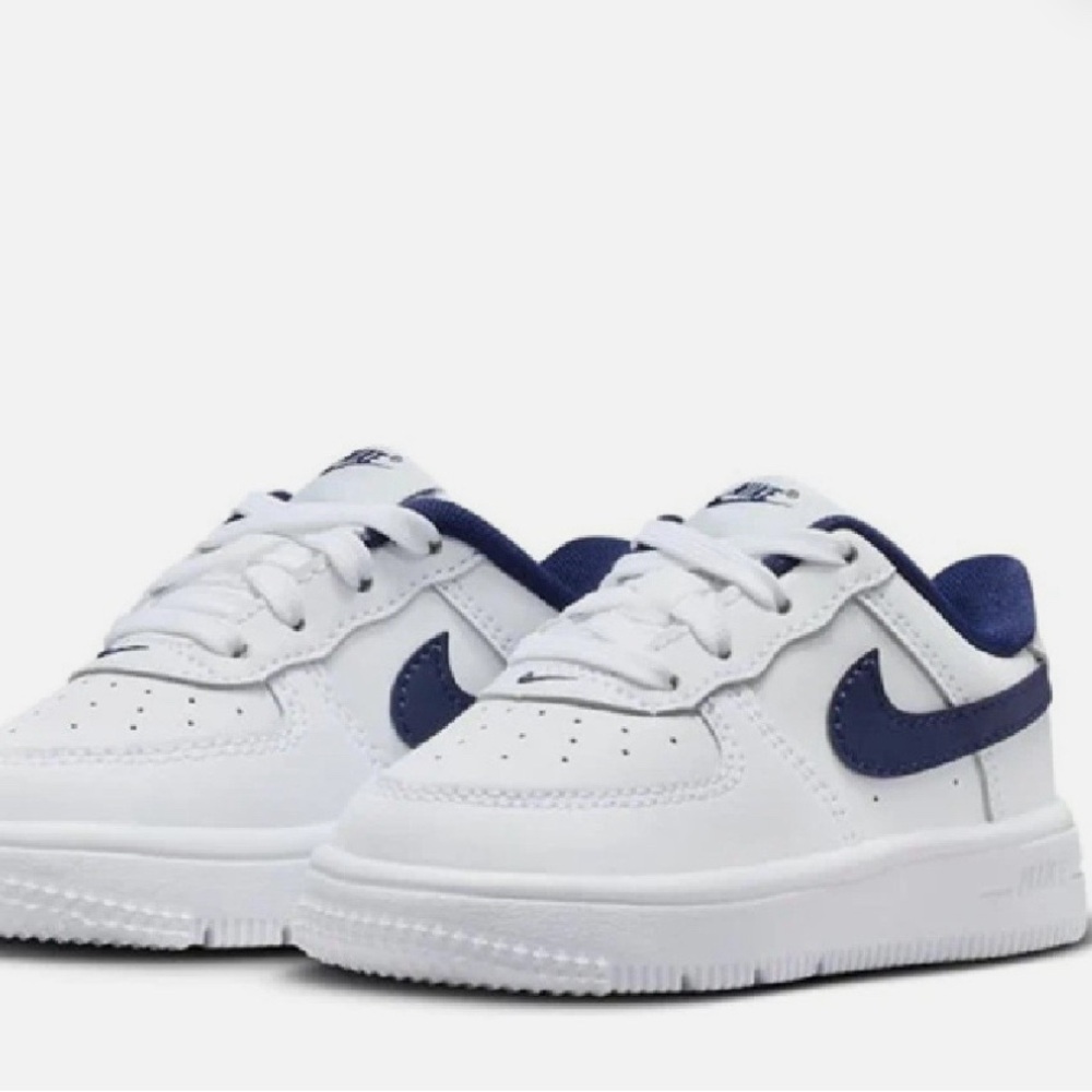 Force 1 Low Lace Toddler 8C White & Navy